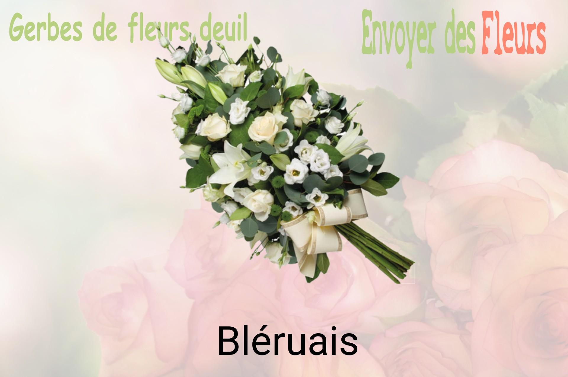 Gerbe de fleurs de deuil livrée à Bléruais